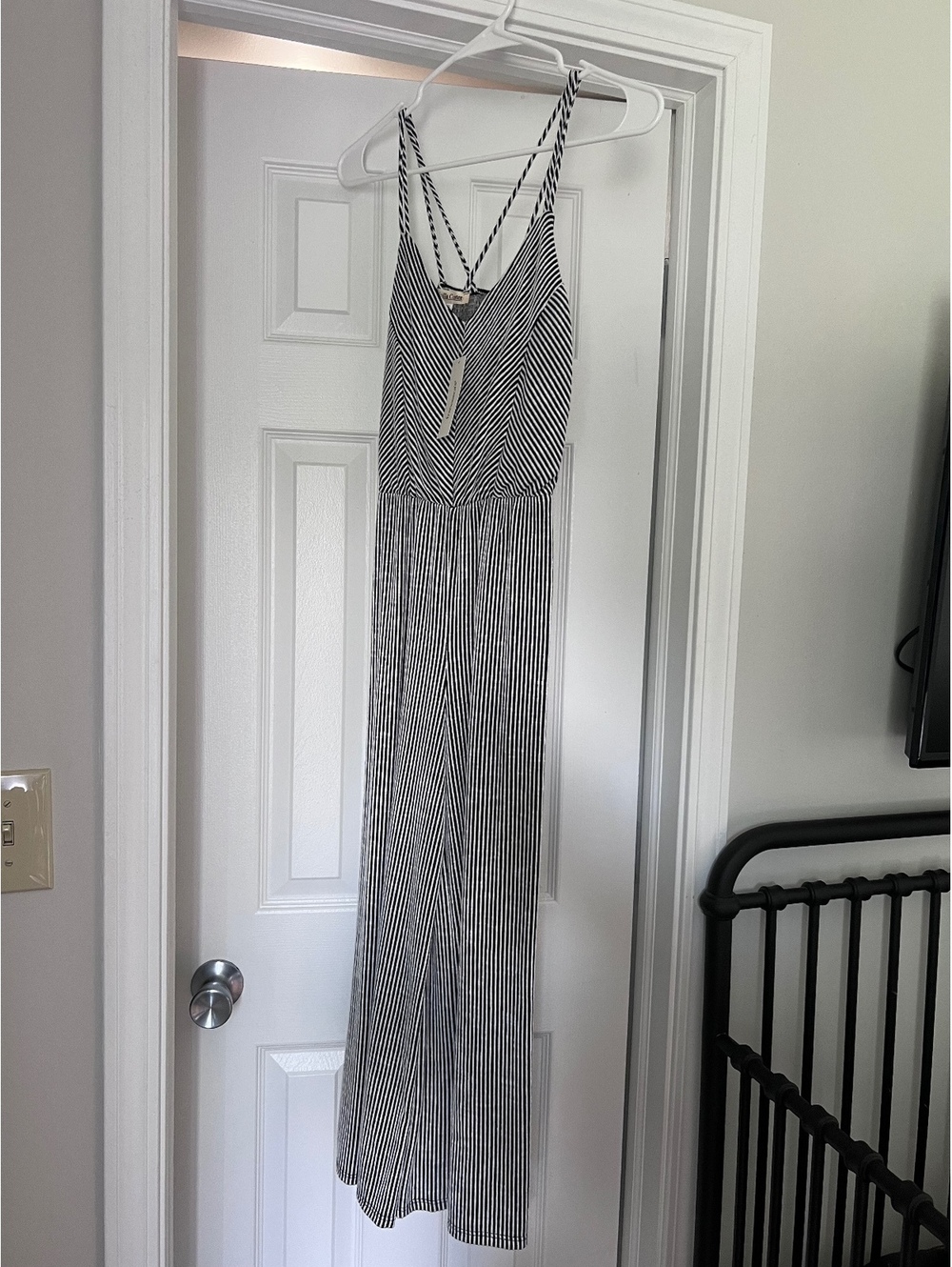 Rolla Coaster Women's Striped Maxi Jumpsuit with Spaghetti Straps, Size XXS, New